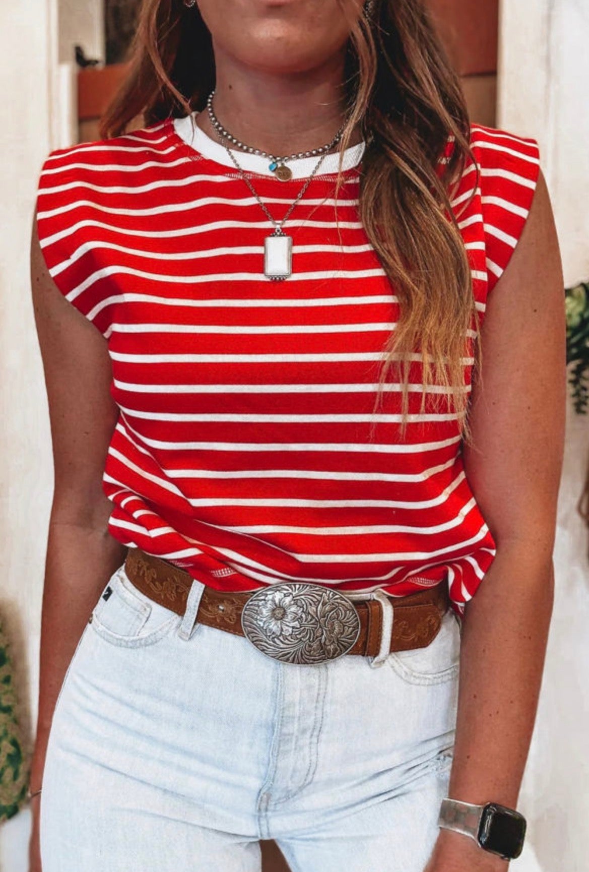 #839 Striped Loose Tank Top