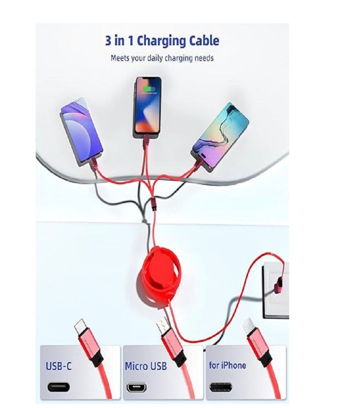 #918 Charger 3 in 1 USB Cable