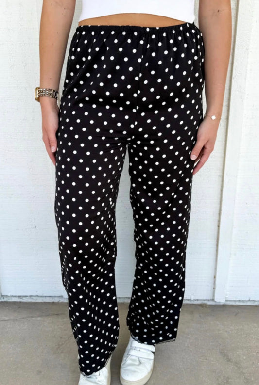#928 Black Polka Dot Pants