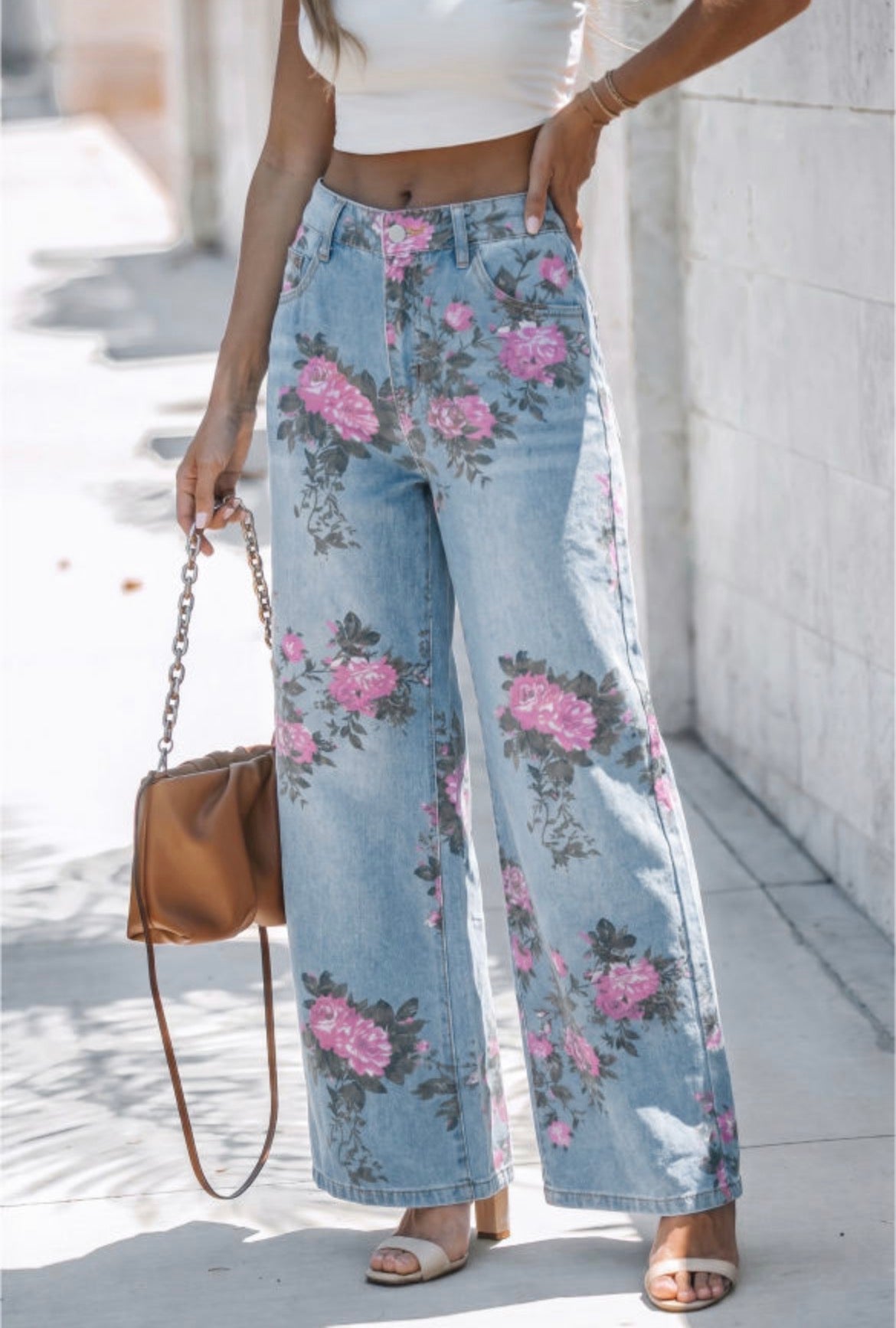 #939 Garden Floral Bootcut Jeans