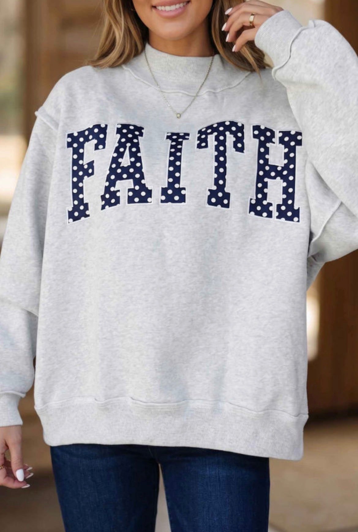 #996 Faith Mock Neck Sweatshirt