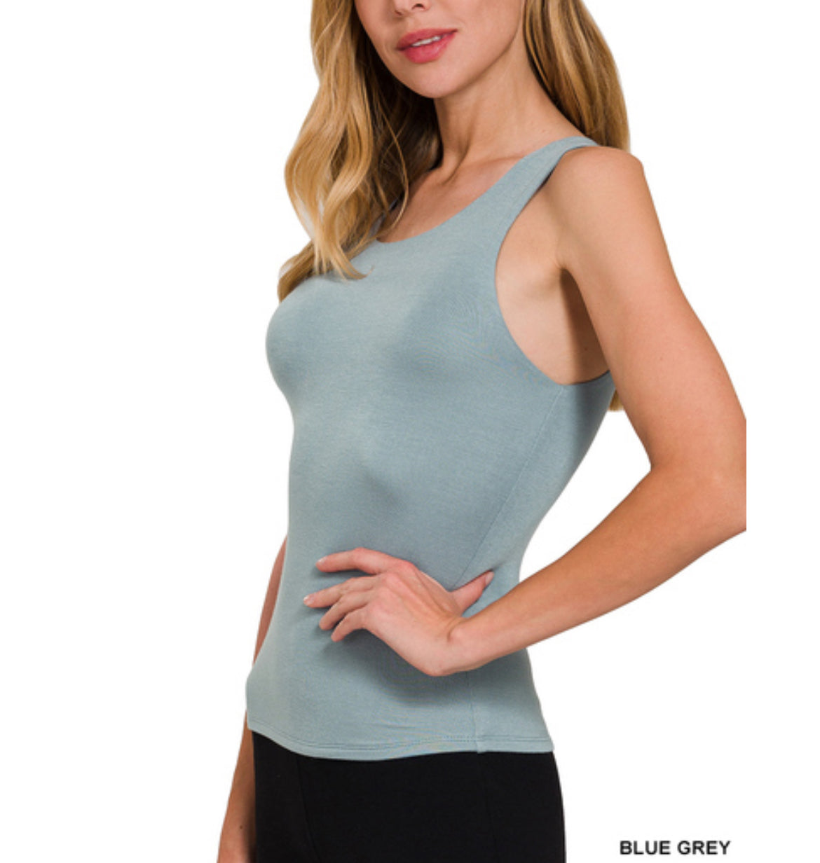 #334 Double Layered Round Neck Tank Top