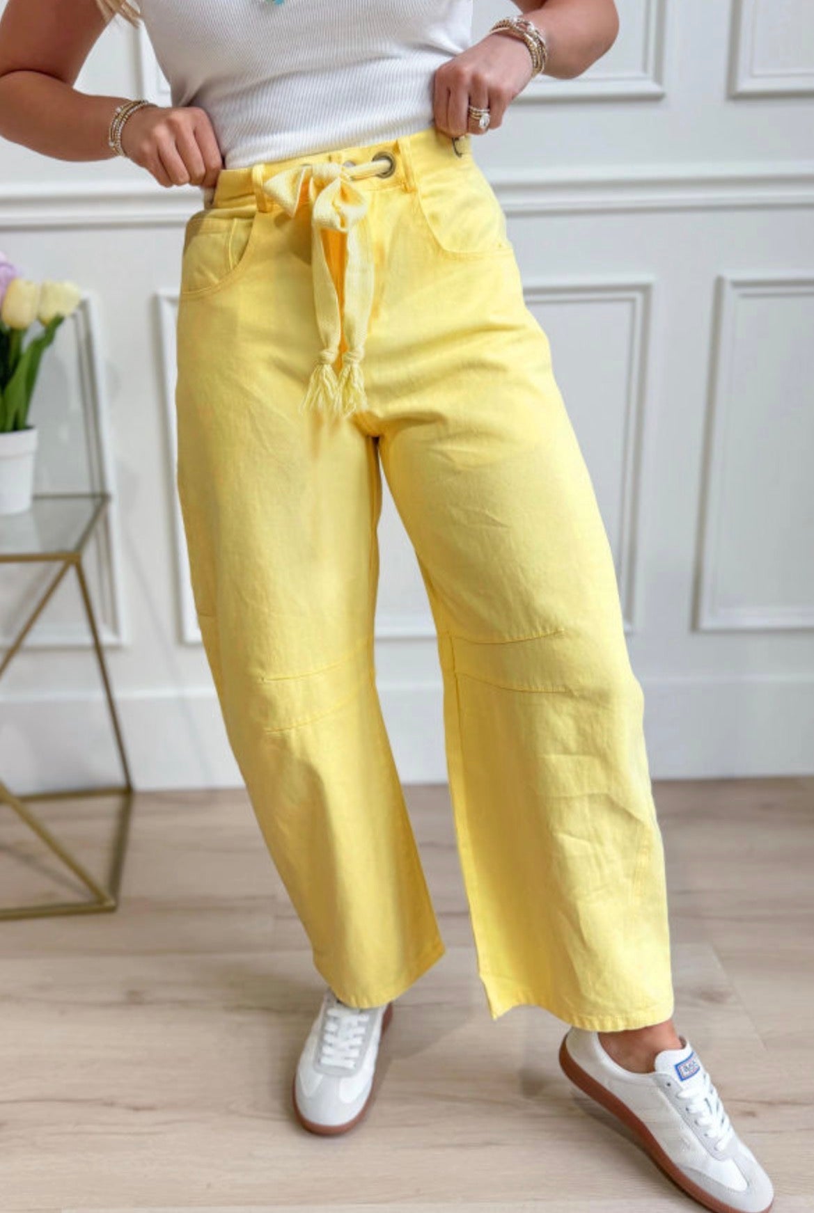 #1075 Yellow Barrel Jeans