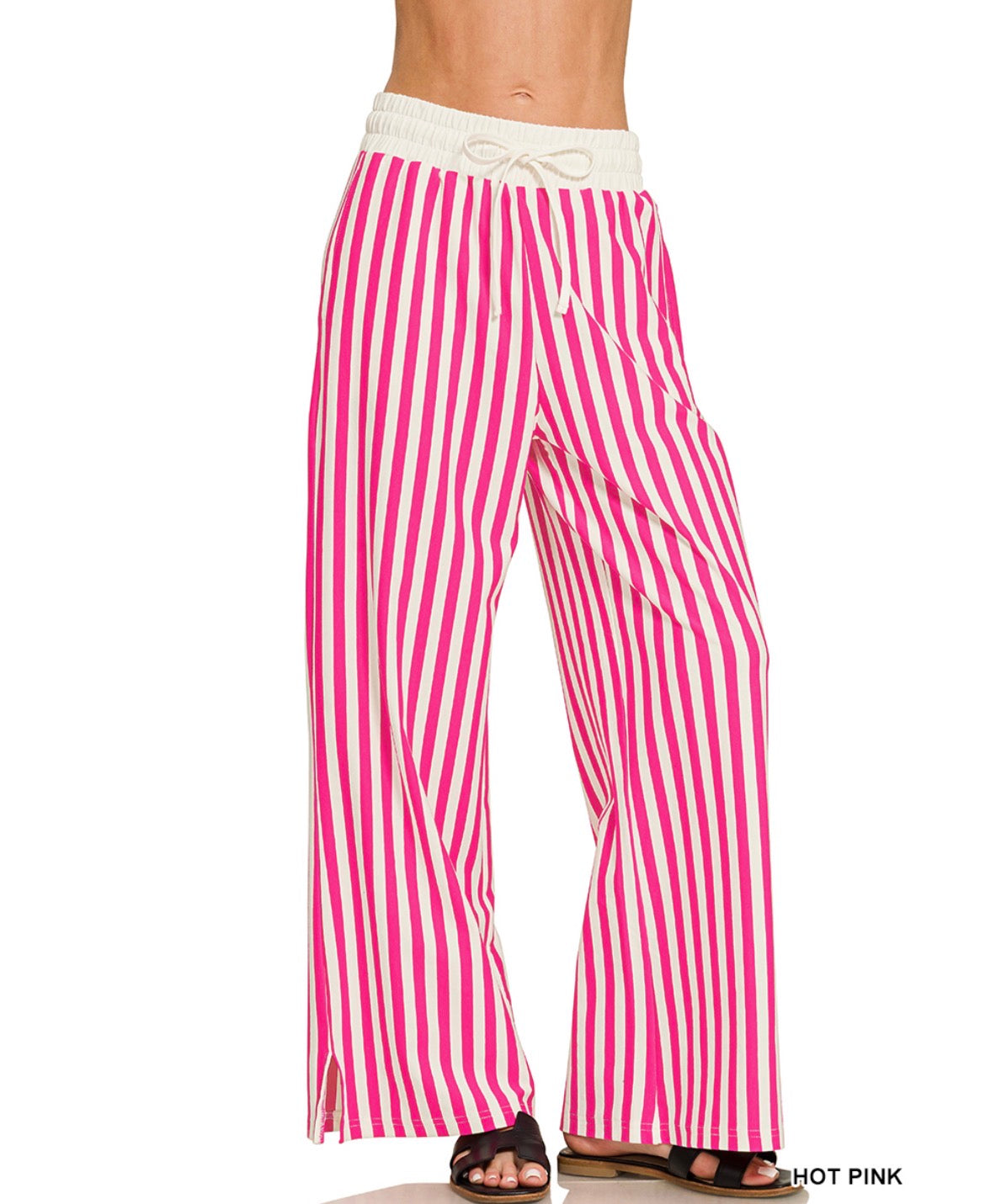 #1103 Thick Pin Stripe Wide Leg Pants
