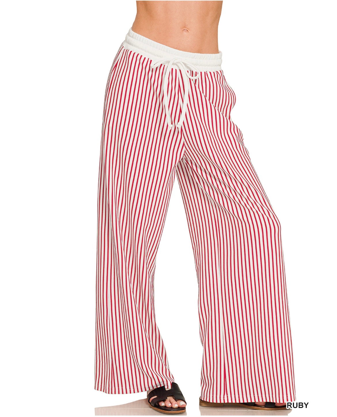 #1102 Vertical Small Pin Stripe Wide Leg Pants