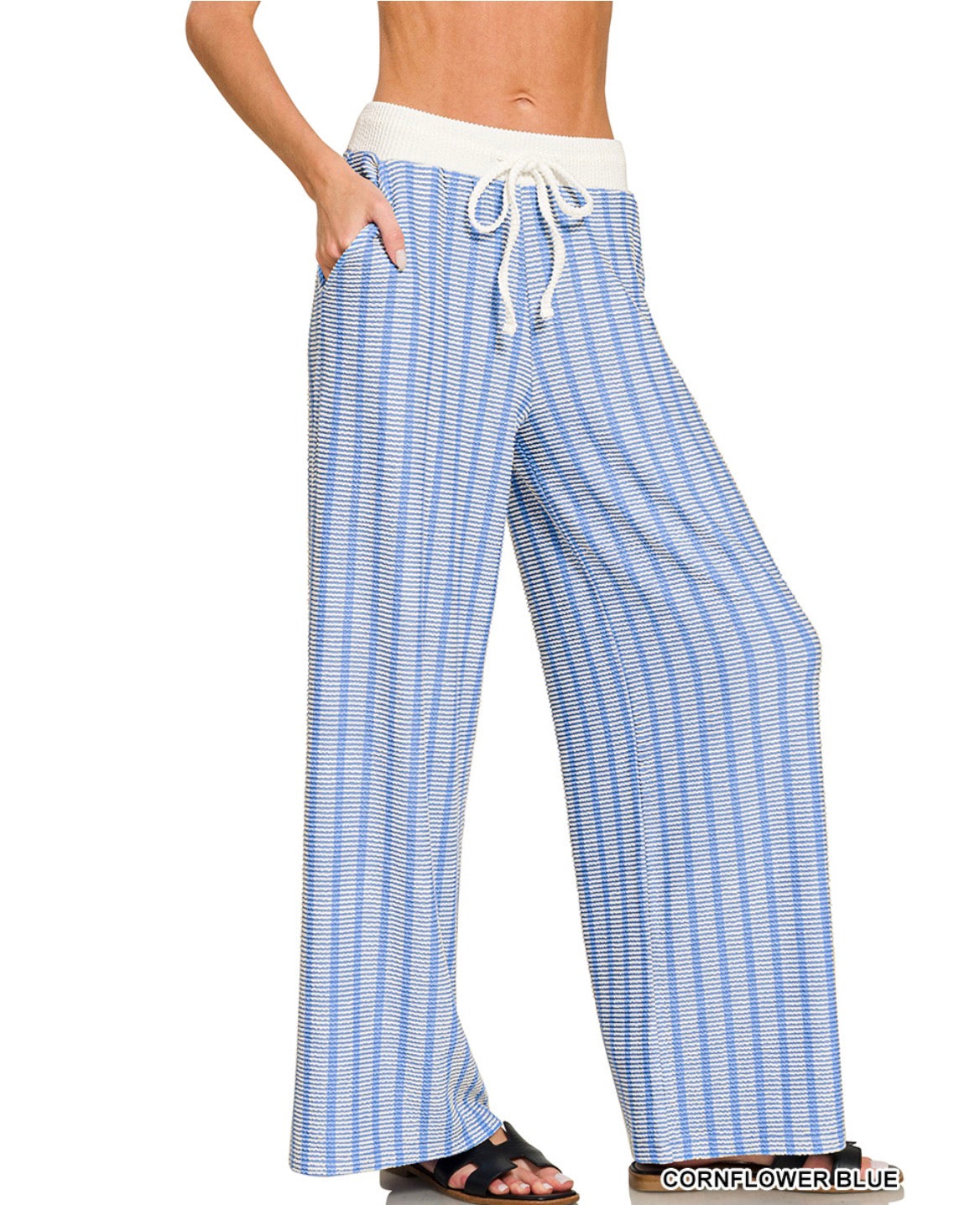 #1104 Raised Rib Striped Pants