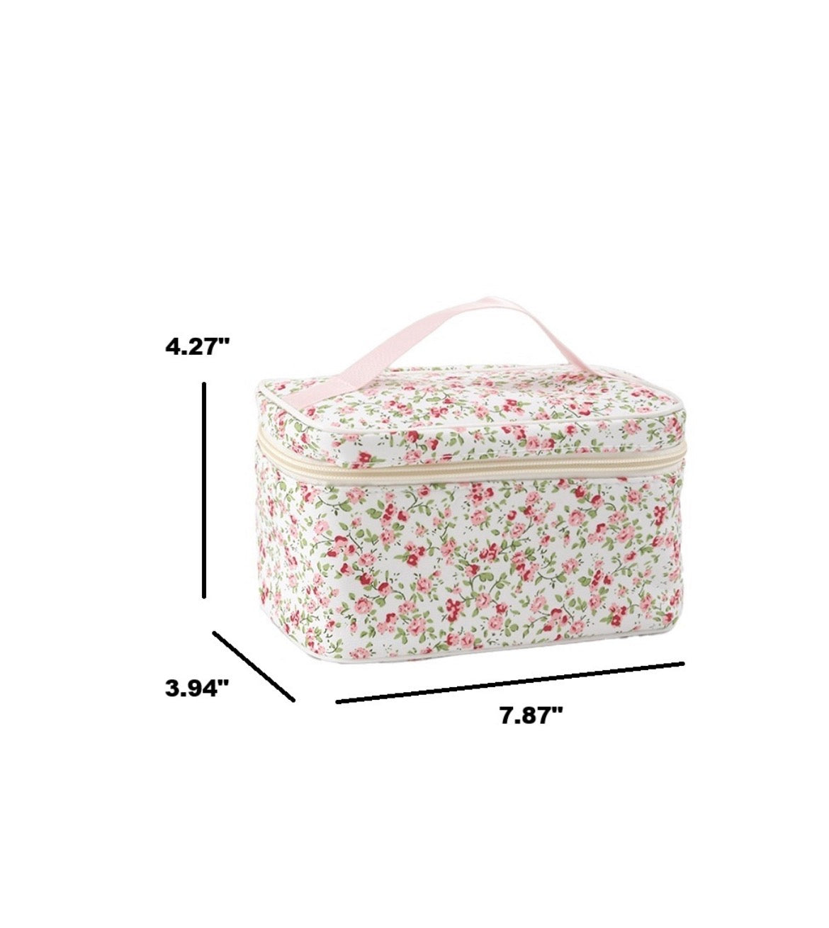#1099 Floral Quilted Makeup Bag
