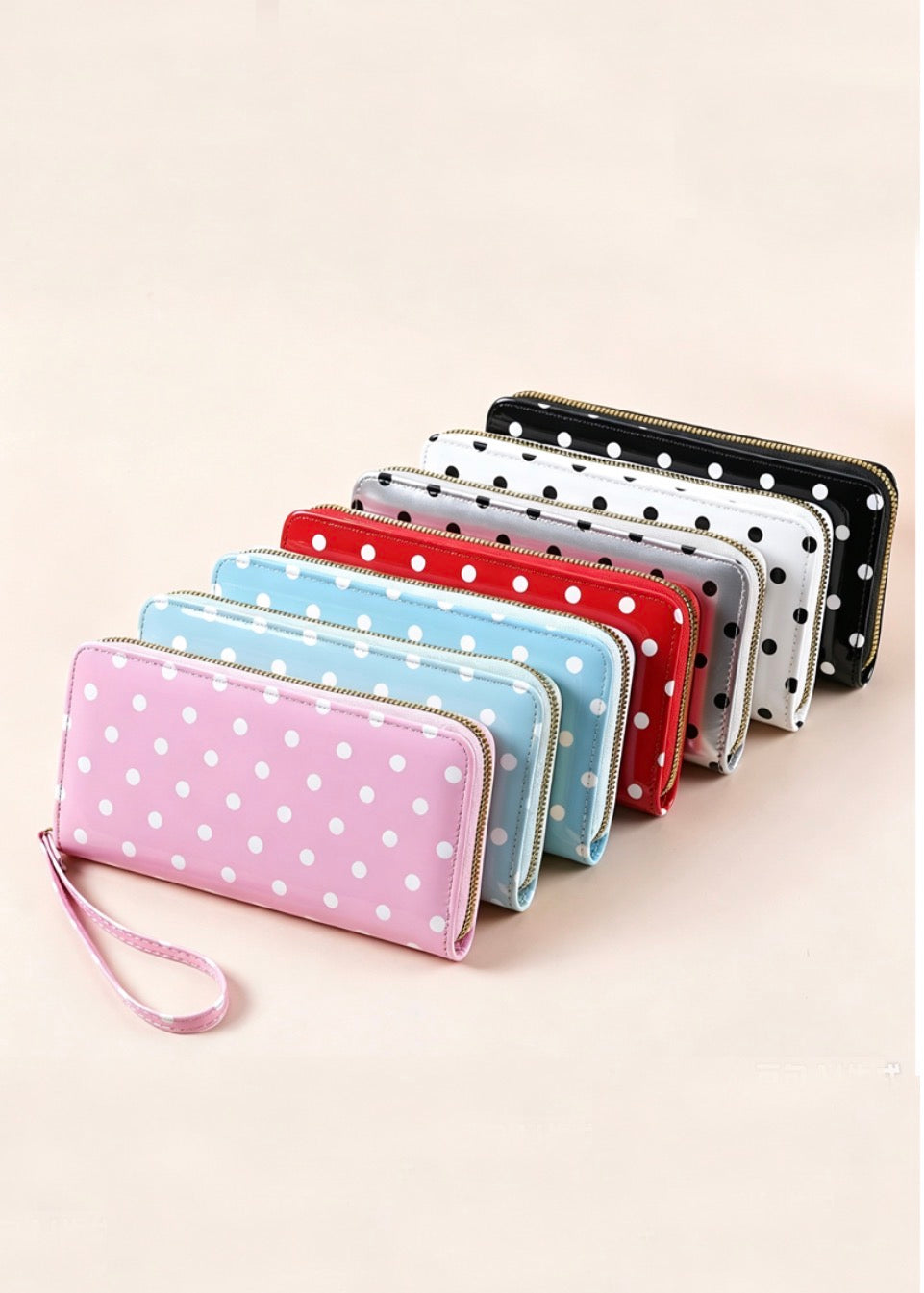 #1173 Polka Dot PVC Wallet Clutch