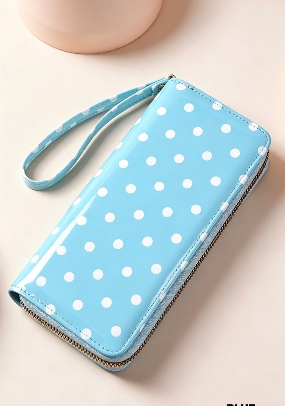 #1173 Polka Dot PVC Wallet Clutch