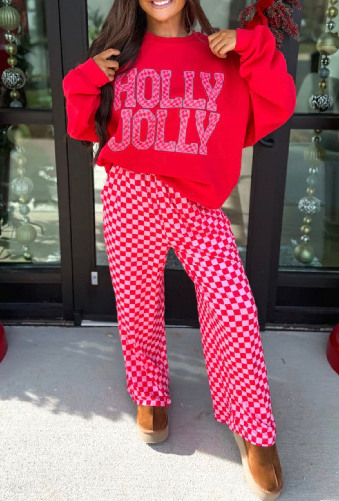#1205 Holly Jolly Checkered Pajamas
