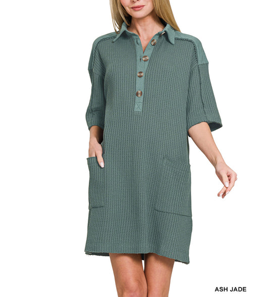 #512 Waffle Knit T-Shirt Dress