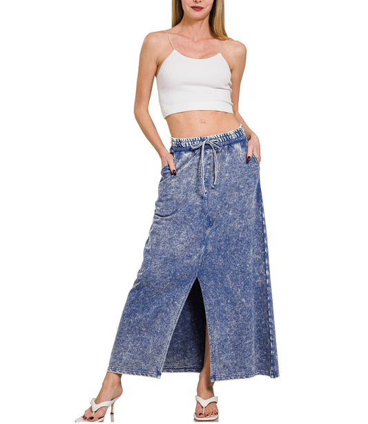 #514 Acid Wash Sweat-Skirt