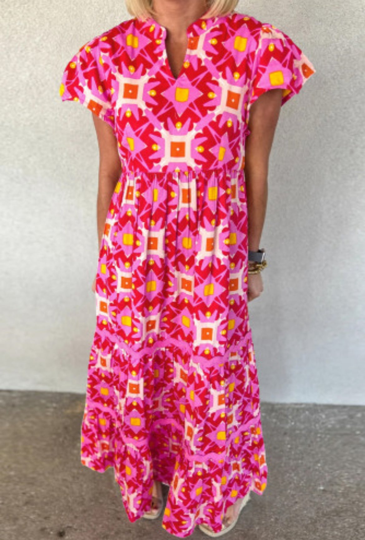 #70 Strawberry Pink Maxi Dress