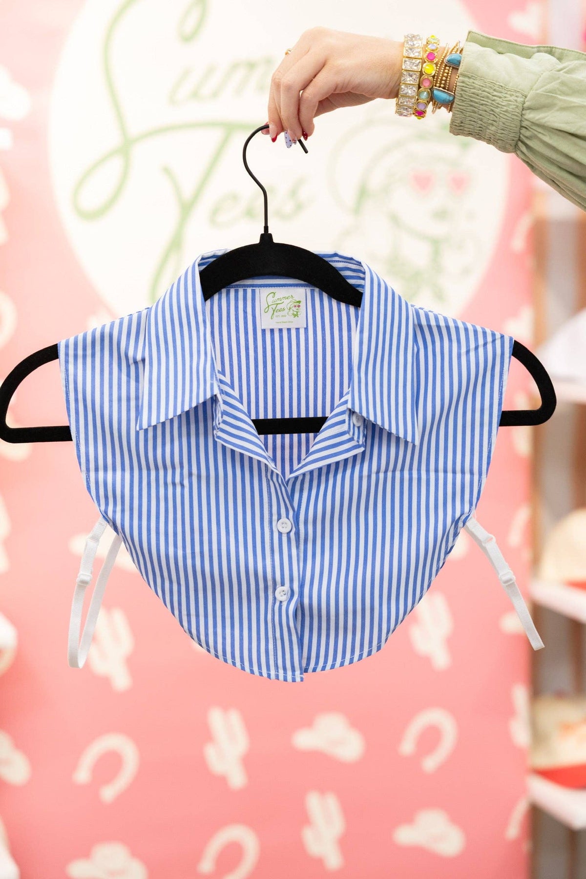 #1169 BLUE & WHITE STRIPED COLLAR