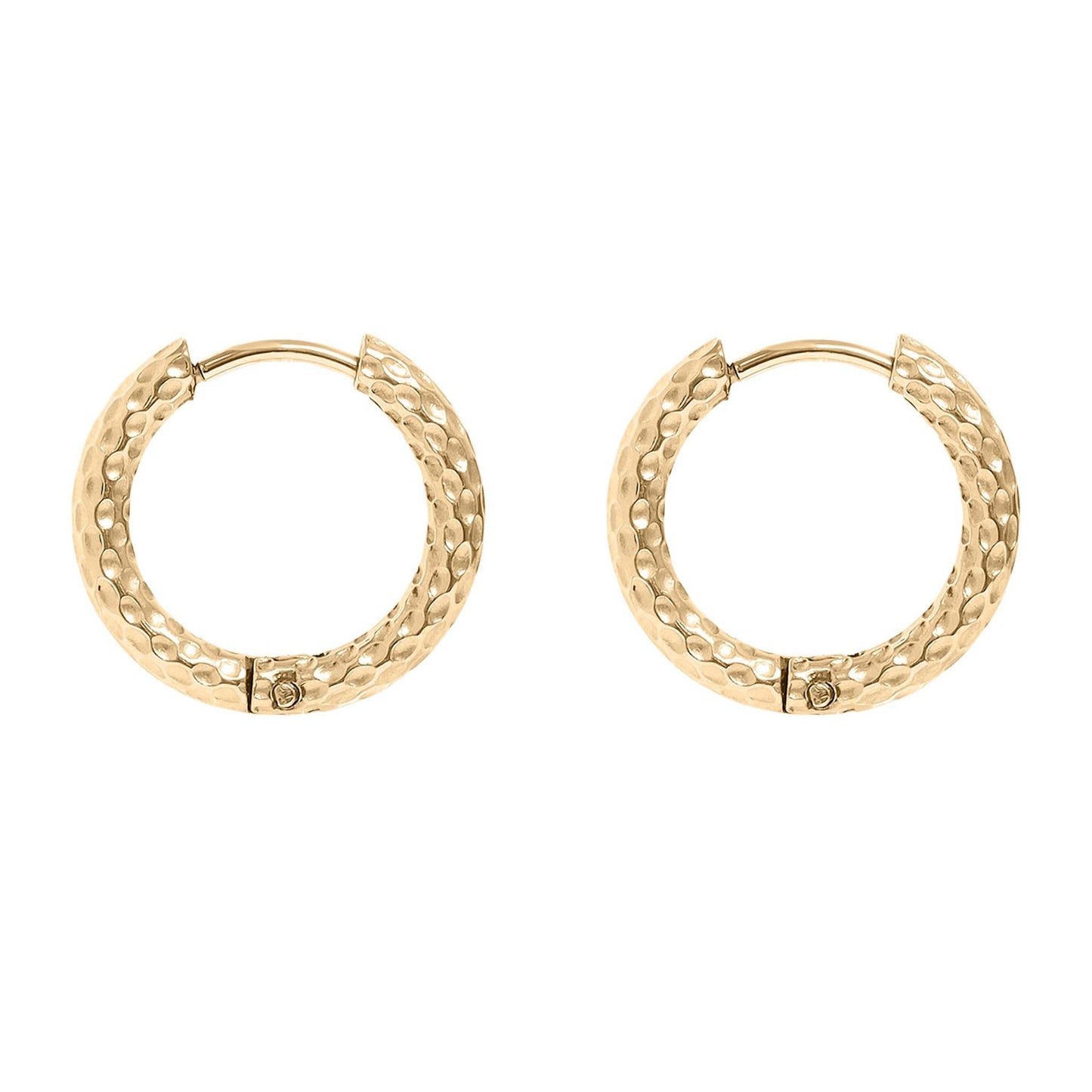 #327 18K Gold PVD Stainless Steel Textured Huggie Hoop Earrings