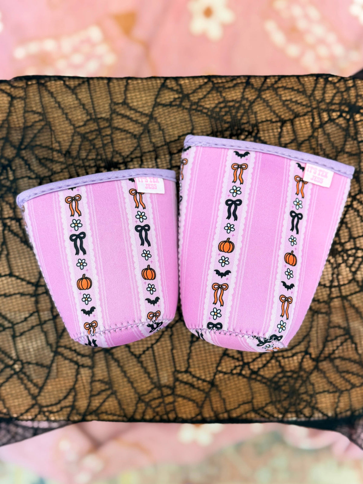#1127 Iced Coffee Sleeve-Cute Pumpkin Stripe