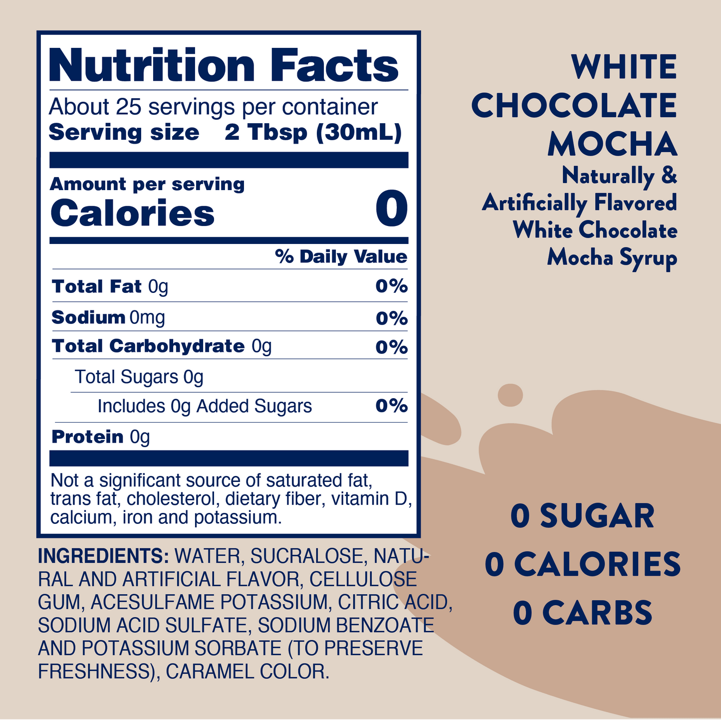 #582 Sugar Free White Chocolate Mocha Syrup