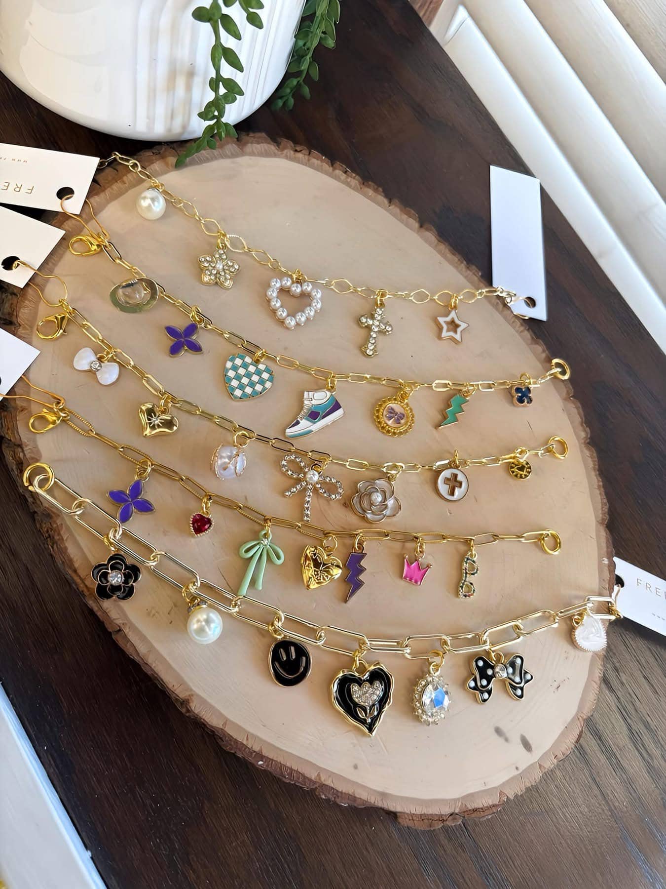 #1109 Trendy Gold Everyday Charm Bracelet