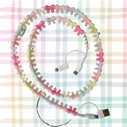 Pastel Bows Beaded 4-in-1 Fast Charging Cable