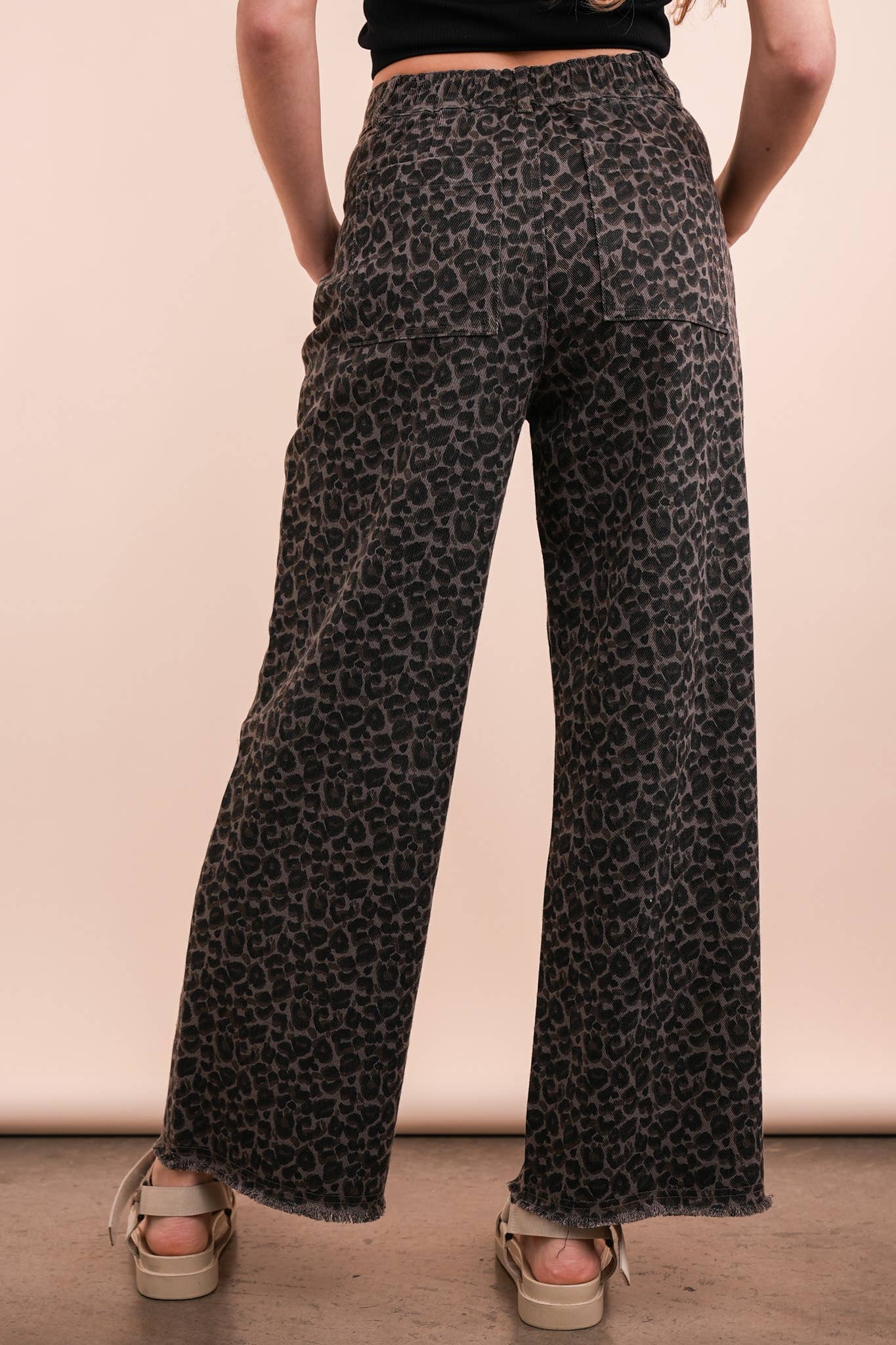 #329 Leopard Printed Marine Straight Jeans