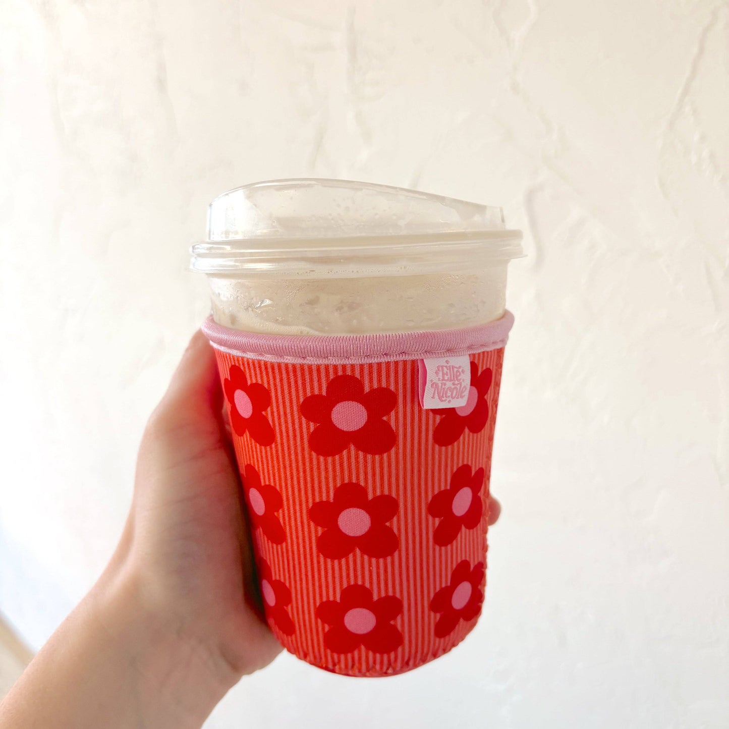 #789 Happy Striped Floral Drink Sleeve