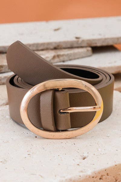 #609 CLASSIC OVAL BUCKLE LEATHER BELT