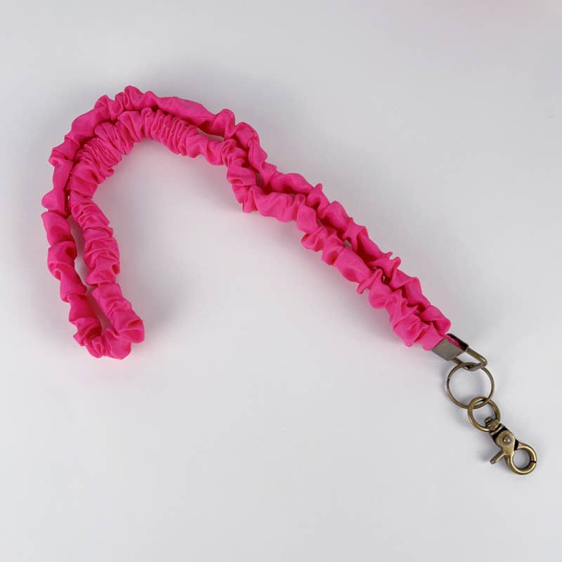 #1029 Floral Print & Plain Color Lanyard