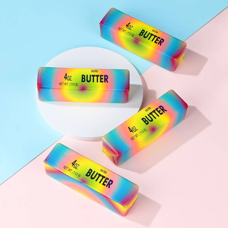 #1087 Pressure Squishy Toy Rainbow Butter