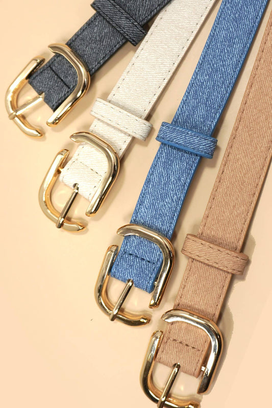 #648 MODERN RECTANGLE BUCKLE FAUX LEATHER BELT