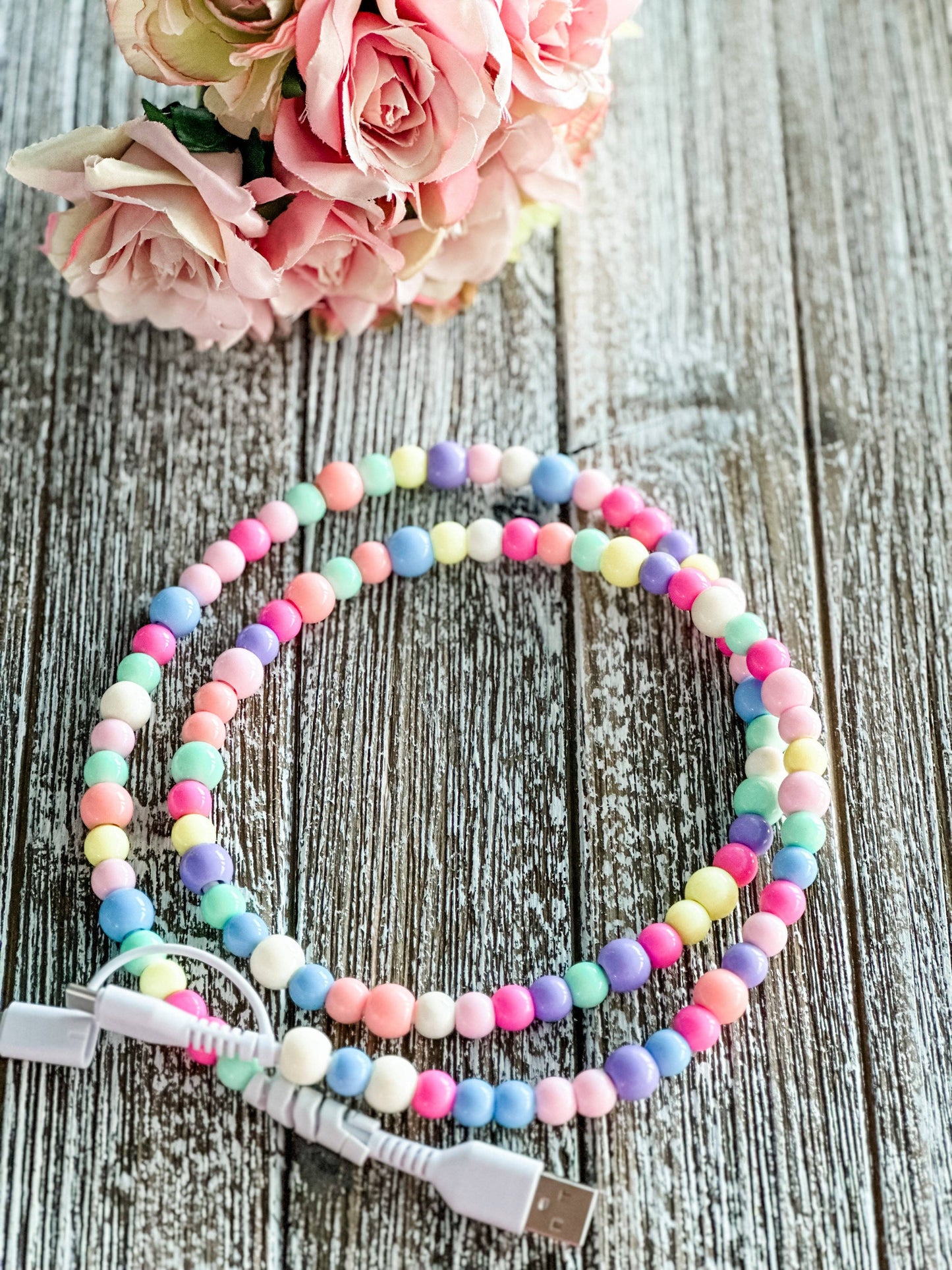 #471 Candy "Colorful Beads" 2 in 1 Phone Charger