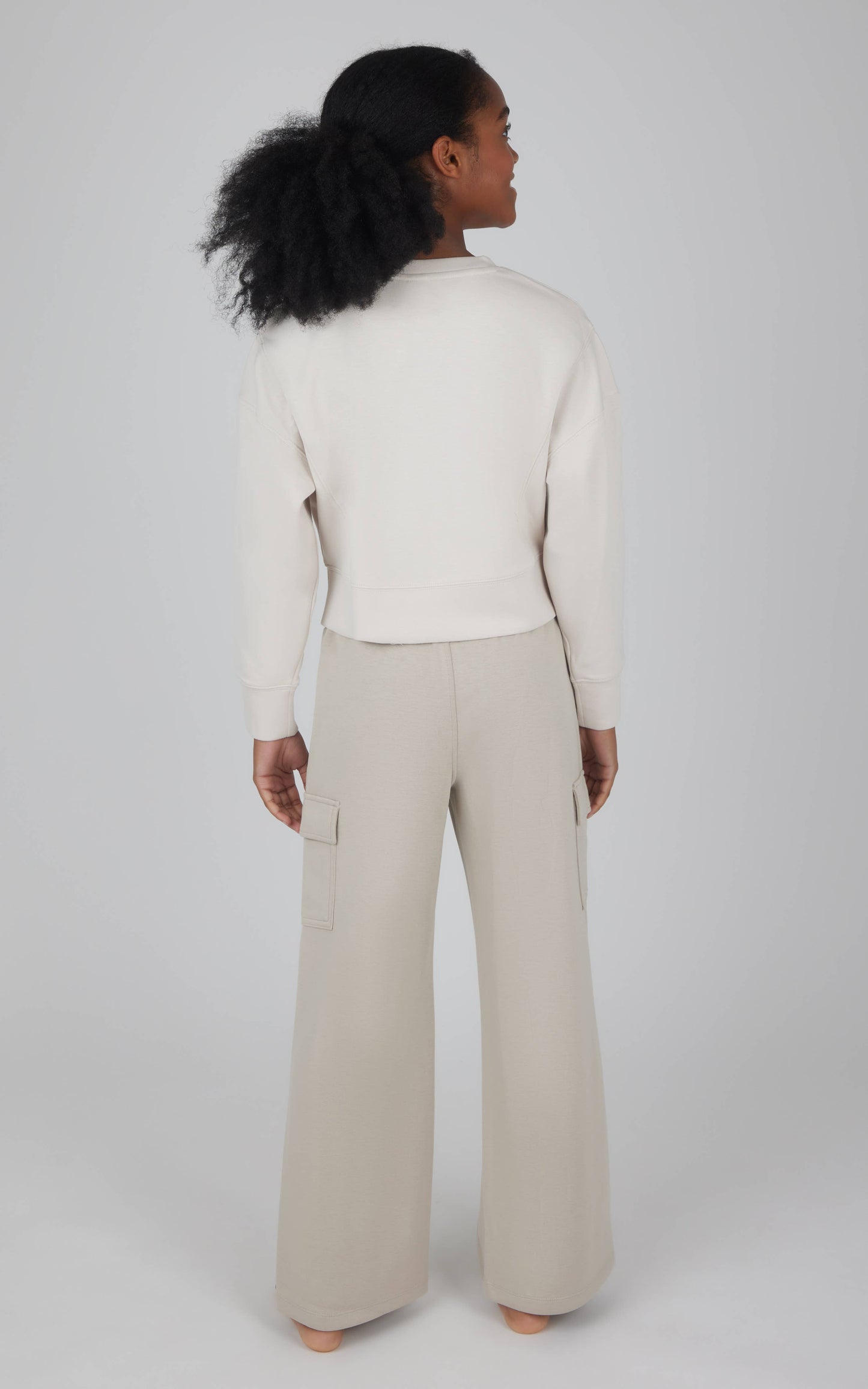#404 Girls Scuba Pullover and Wide Leg Cargo Pant - Set
