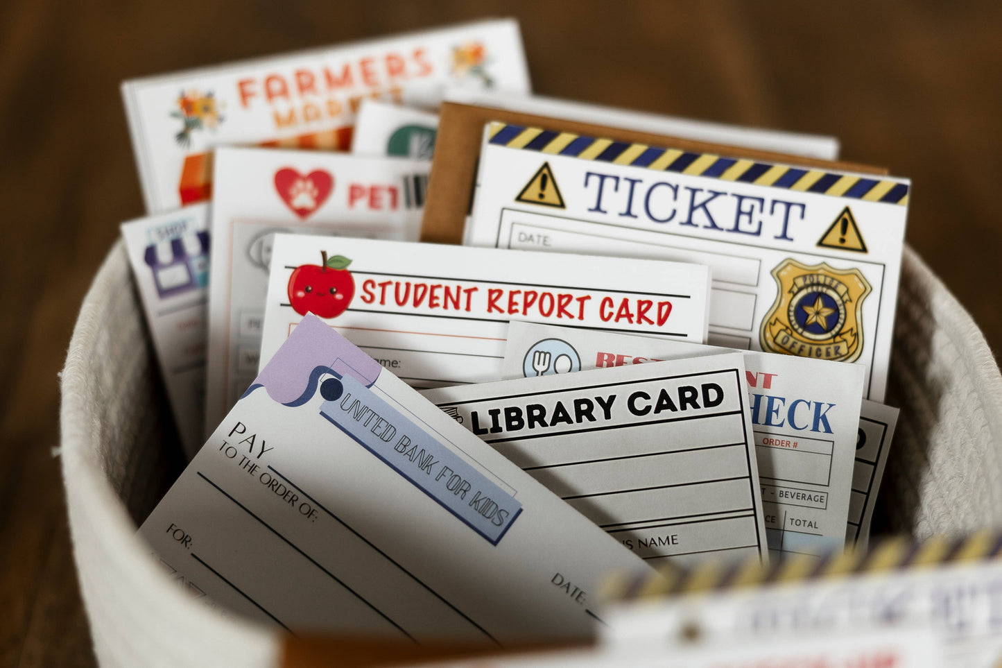 #150 Dentist, Shop Owner, Farmer's Market, Beauty Salon - Set of 5 Pretend Play Notepads