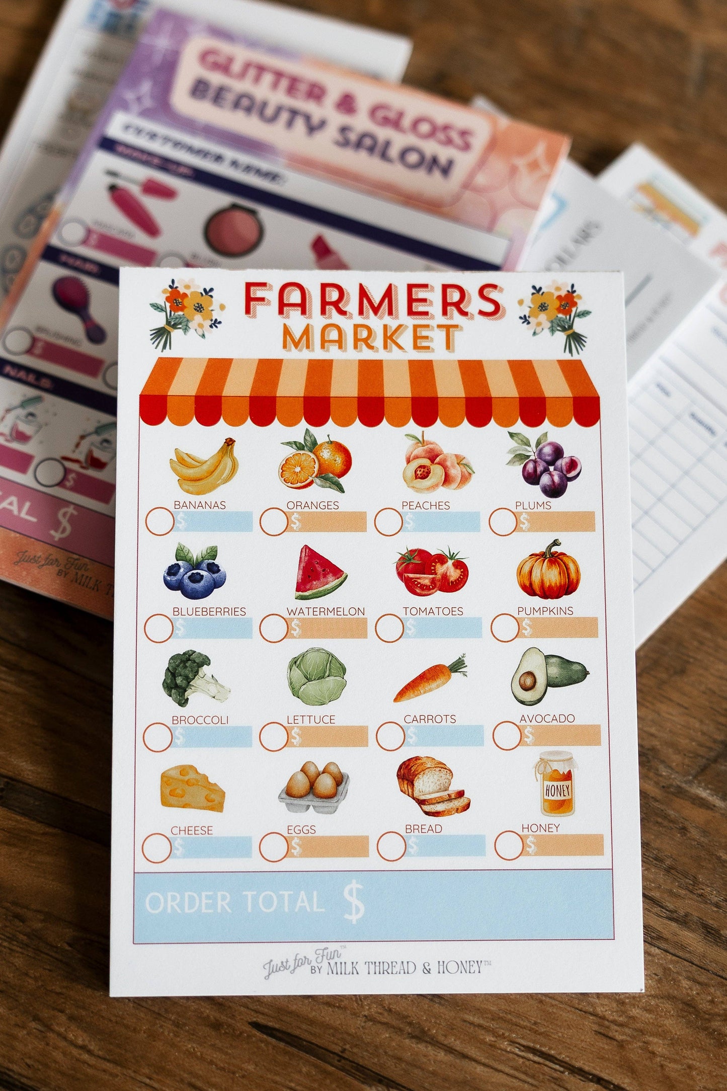 #153 Pretend Play Farmer's Market Notepad