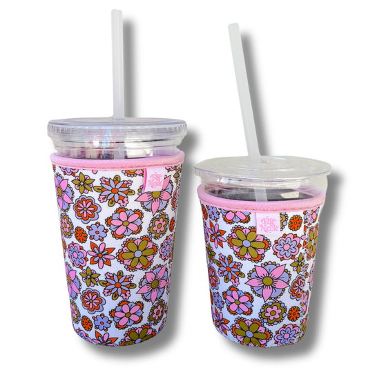 #636 Coffee Cup Cover - Groovy Floral Doodles