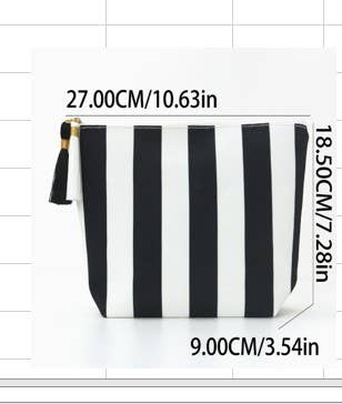 #1096 Striped Tassel Makeup Pouch