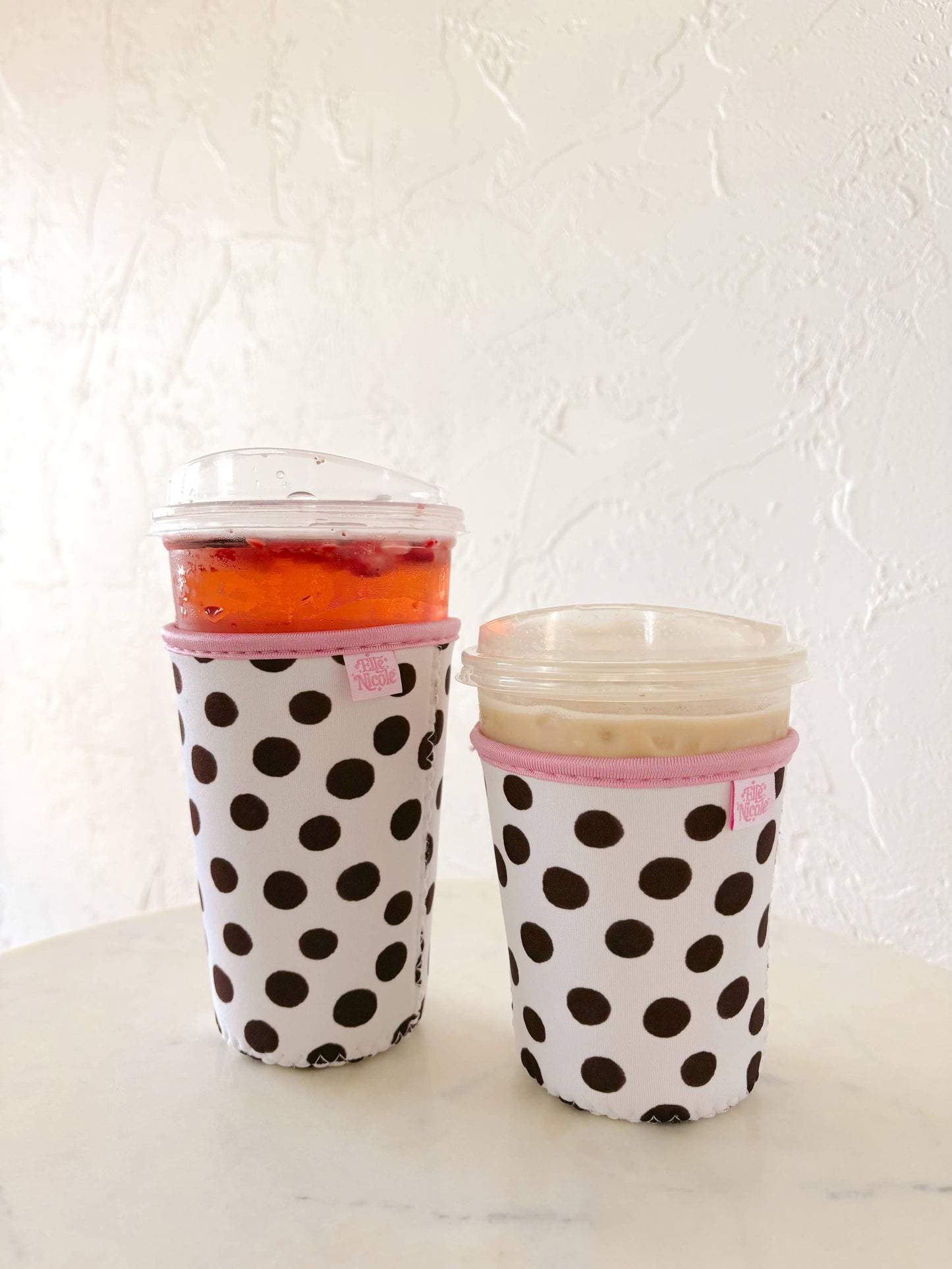 #632 Coffee Cup Cover - Brown Polka Dots