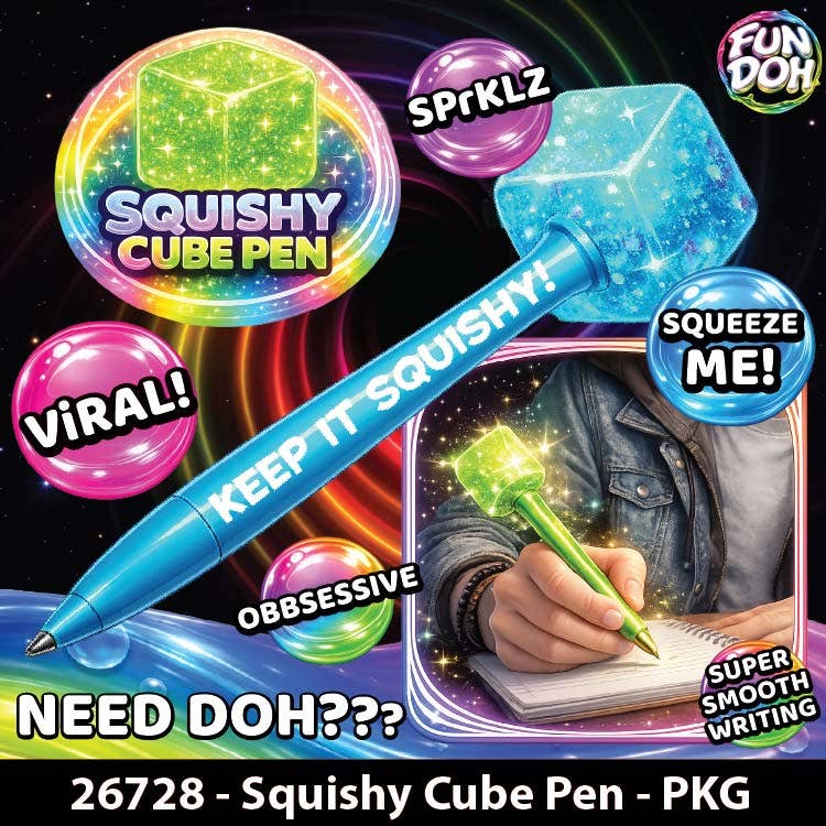 CS #1116 Fun Doh Desk Pops Squishy Cube Pen Assortment