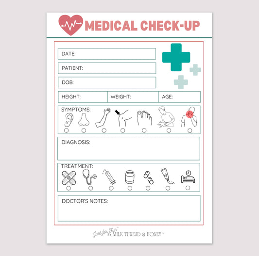 #161 Pretend Play Doctor Medical Check-up Notepad